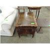 Image 1 : ANTIQUE LEATHER TOP SIDE TABLE