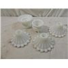 Image 1 : LOT 5 VINTAGE MILK GLASS CANDLE HOLDERS