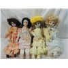 Image 1 : LOT 4 VINTAGE PALE FACE PORCELAIN DOLLS