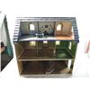 Image 1 : 8 ROOM BLUE WOODEN DOLLHOUSE