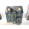 Image 3 : 8 ROOM BLUE WOODEN DOLLHOUSE