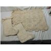 Image 1 : LOT 3 FANCY WORK PILLOW CASE & STOCKINGS