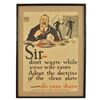 Image 1 : World War I  "Sir -Don't Waste" Poster