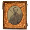 Image 1 : Confederate 1/6th Plate Ambrotype Photograph