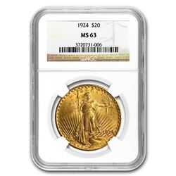 $20 Saint-Gaudens Gold Double Eagle MS-63 NGC