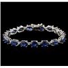 Image 1 : 14KT White Gold 22.10ctw Sapphire and Diamond Bracelet