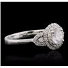 Image 2 : 14KT White Gold 0.82ctw Diamond Ring