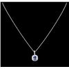 Image 2 : 14KT White Gold 1.36ct Tanzanite and Diamond Pendant With Chain