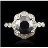 Image 1 : 14KT White Gold 3.68ct Black Diamond Ring