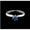 Image 1 : 14KT White Gold 0.60ct Round Cut Fancy Blue Diamond Solitaire Ring