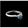 Image 2 : 14KT White Gold 0.60ct Round Cut Fancy Blue Diamond Solitaire Ring
