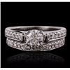 Image 1 : 18KT White Gold 1.13ctw Diamond Wedding Set