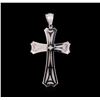 Image 2 : 0.45ctw Diamond Cross Pendant - 14KT White Gold