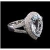 Image 2 : 7.16ct Aquamarine and Diamond Ring - 14KT White Gold