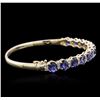 Image 2 : 14KT Yellow Gold 11.10ctw Sapphire and Diamond Bracelet
