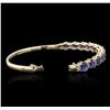 Image 3 : 14KT Yellow Gold 11.10ctw Sapphire and Diamond Bracelet