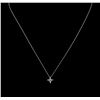 Image 1 : 0.20ctw Diamond Pendant With Chain - 14KT White Gold