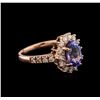 Image 2 : 14KT Rose Gold 2.15ct Tanzanite and Diamond Ring