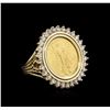Image 2 : 14KT Yellow Gold 0.45ctw Diamond Coin Ring