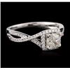 Image 2 : 14KT White Gold 0.67ctw Diamond Ring