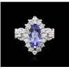 Image 1 : 14KT White Gold 1.98ct Tanzanite and Diamond Ring
