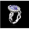 Image 3 : 14KT White Gold 1.98ct Tanzanite and Diamond Ring