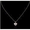Image 2 : 14KT Yellow Gold 0.25ctw Diamond Heart Pendant With Chain