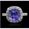 Image 1 : 14KT White Gold 4.08ct Tanzanite and Diamond Ring