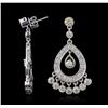 Image 2 : 14KT White Gold 4.07ctw Diamond Dangle Earrings