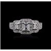Image 1 : 18KT White Gold 0.88ctw Diamond Ring