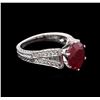 Image 2 : 3.32ct Ruby and Diamond Ring - 18KT White Gold