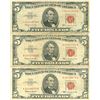 Image 1 : 1963 $5 Red Seal Bill Lot of 3