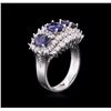 Image 3 : 14KT White Gold 2.88ctw Sapphire and Diamond Ring