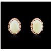 Image 1 : 14KT Rose Gold 7.00ctw Opal and Diamond Earrings