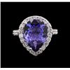 Image 1 : 4.81ct Tanzanite and Diamond Ring - 14KT White Gold
