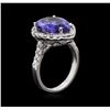 Image 3 : 4.81ct Tanzanite and Diamond Ring - 14KT White Gold