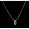 Image 2 : 14KT White Gold 0.24ct Diamond Solitaire Necklace