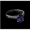 Image 2 : 14KT White Gold 2.07ct Tanzanite and Diamond Ring