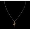 Image 1 : 14KT Yellow Gold 0.35ctw Diamond Cross Pendant With Chain