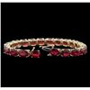 Image 3 : 35.58ctw Ruby Bracelet - 14KT Yellow Gold
