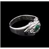 Image 2 : 0.30ct Emerald and Diamond Ring - 14KT White Gold