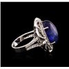 Image 3 : 14KT White Gold 14.42ct Tanzanite and Diamond Ring