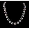 Image 1 : Cultured Pearl and Diamond Necklace - 14KT White Gold