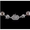 Image 2 : Cultured Pearl and Diamond Necklace - 14KT White Gold