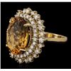 Image 2 : 14KT Yellow Gold 8.56ct Citrine and Diamond Ring