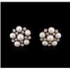 Image 1 : Pearl and Diamond Earrings - 14KT Rose Gold