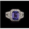 Image 1 : 14KT White Gold 3.83ct Tanzanite and Diamond Ring
