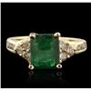 Image 1 : 14KT Yellow Gold 2.45ct Emerald and Diamond Ring