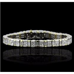 18KT White and Yellow Gold 8.15ctw Diamond Bracelet