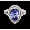 Image 1 : 14KT White Gold 3.22ct Tanzanite and Diamond Ring
